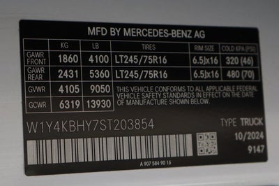 2025 Mercedes-Benz Sprinter 2500 Cargo 144 WB