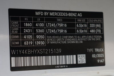 2025 Mercedes-Benz Sprinter 2500 Cargo 144 WB