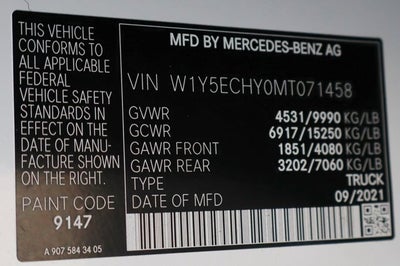 2021 Mercedes-Benz Sprinter 3500 Cargo 170 WB