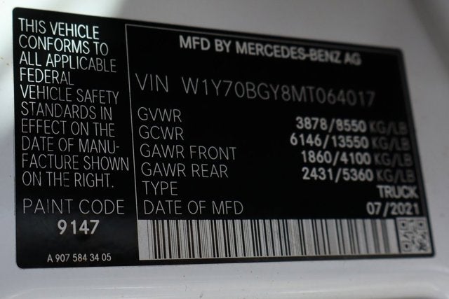 2021 Mercedes-Benz Sprinter 1500 Cargo Van 144 in. WB