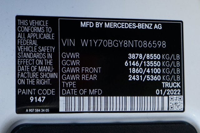 2022 Mercedes-Benz Sprinter 1500 Cargo Van 144 in. WB