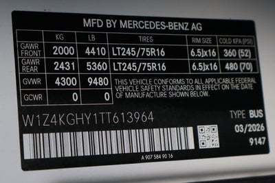 2026 Mercedes-Benz Sprinter 2500 Passenger 170 WB