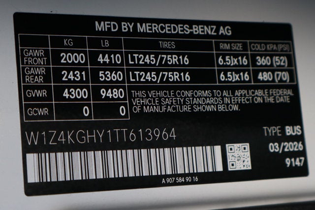 2026 Mercedes-Benz Sprinter 2500 Passenger 170 WB
