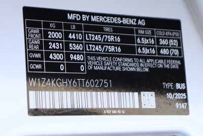 2026 Mercedes-Benz Sprinter 2500 Passenger 170 WB