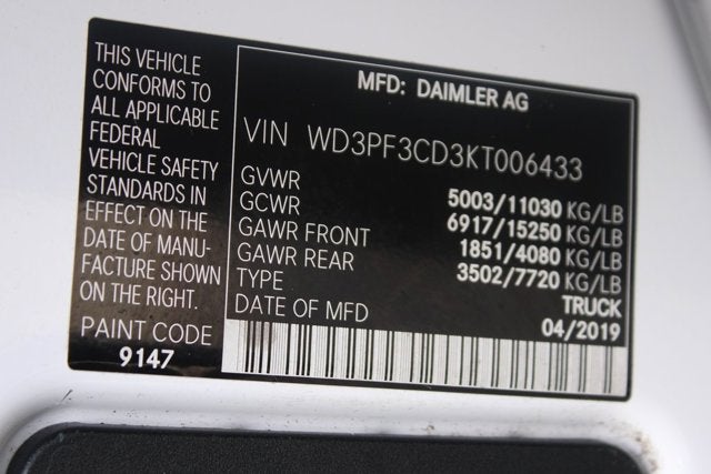 2019 Mercedes-Benz Sprinter 3500 Cargo 144 WB