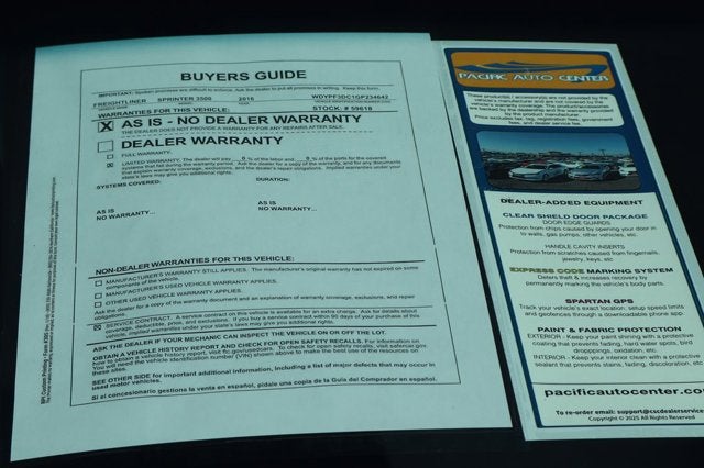 2016 Freightliner Sprinter 3500 High Roof