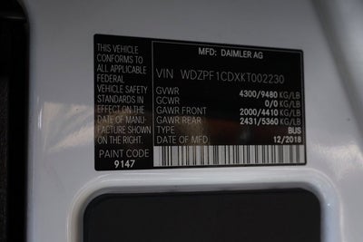 2019 Mercedes-Benz Sprinter 2500 Passenger 170 WB
